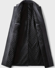 Alain | Manteau long à revers en laine mélangée