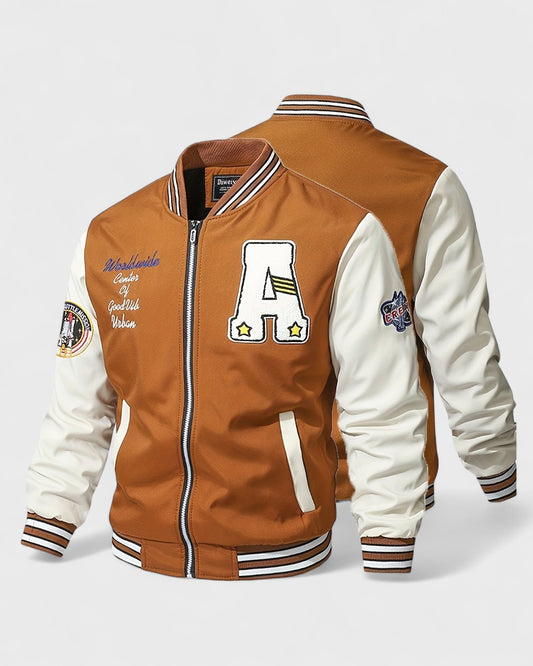 Benoît | Veste Letterman bicolore à col montant