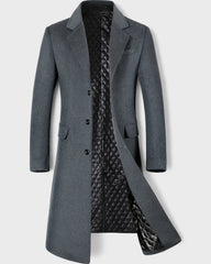 Alain | Manteau long à revers en laine mélangée