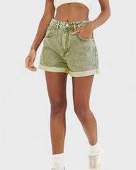 Catherine | Short en Jean Taille Haute avec Revers