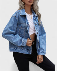 Manon | Veste en denim oversize à col revers