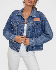 Manon | Veste en denim oversize à col revers