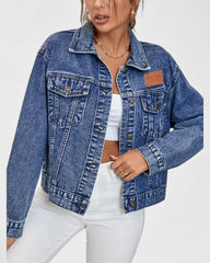 Manon | Veste en denim oversize à col revers