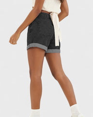 Catherine | Short en Jean Taille Haute avec Revers