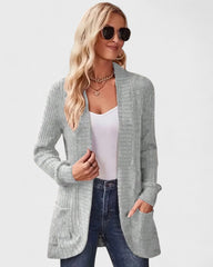 Josiane | Gilet long en maille pour femme à devant ouvert