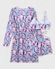 Mathilde | Bikini 3 pièces avec housse à motif tropical