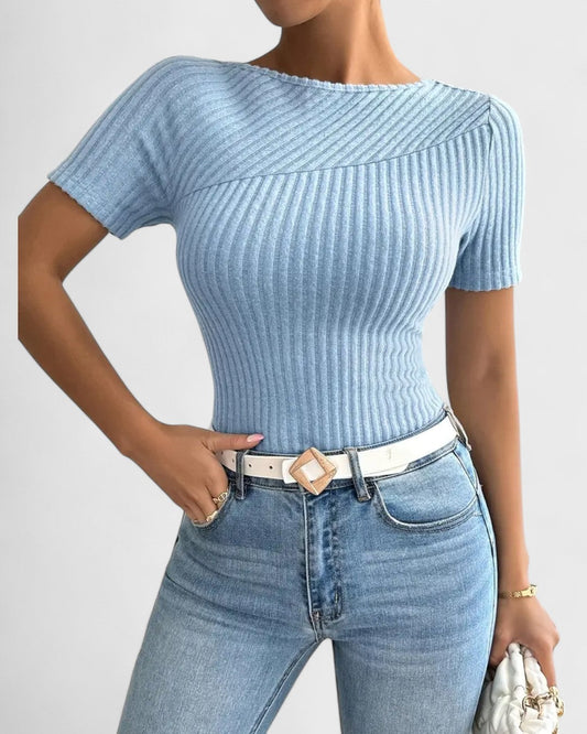 Marie | T-shirt tricoté côtelé