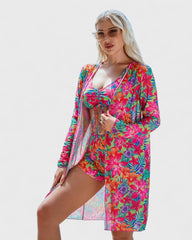 Mathilde | Bikini 3 pièces avec housse à motif tropical