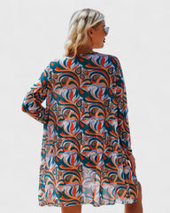 Mathilde | Bikini 3 pièces avec housse à motif tropical