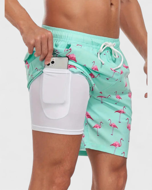 Christophe | Short hawaïen avec flamants roses