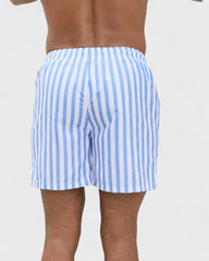 Raphaël | Short de bain rayé bleu et blanc