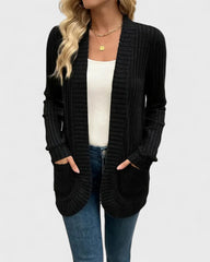 Josiane | Gilet long en maille pour femme à devant ouvert