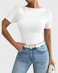 Marie | T-shirt tricoté côtelé