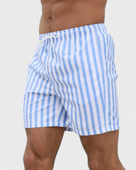 Raphaël | Short de bain rayé bleu et blanc