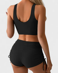 Fabienne | Bikini avec short et haut cache-cœur