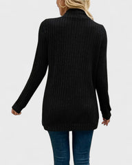 Josiane | Gilet long en maille pour femme à devant ouvert