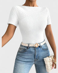 Marie | T-shirt tricoté côtelé