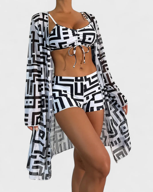 Adèle | Ensemble de plage 3 pièces géométrique