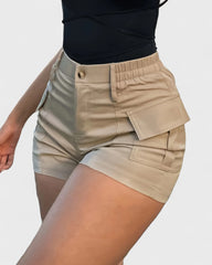 Élise | Short cargo taille haute