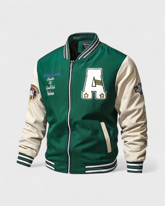 Benoît | Veste Letterman bicolore à col montant