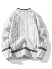 Victor | Pull Torsadé à Col Rond avec Finitions Contrastées