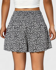 Catherine | Short à fleurs smocké taille haute