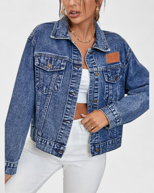 Manon | Veste en denim oversize à col revers