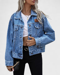 Manon | Veste en denim oversize à col revers