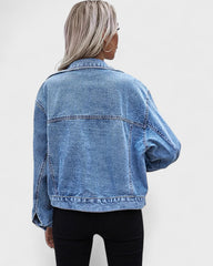 Manon | Veste en denim oversize à col revers