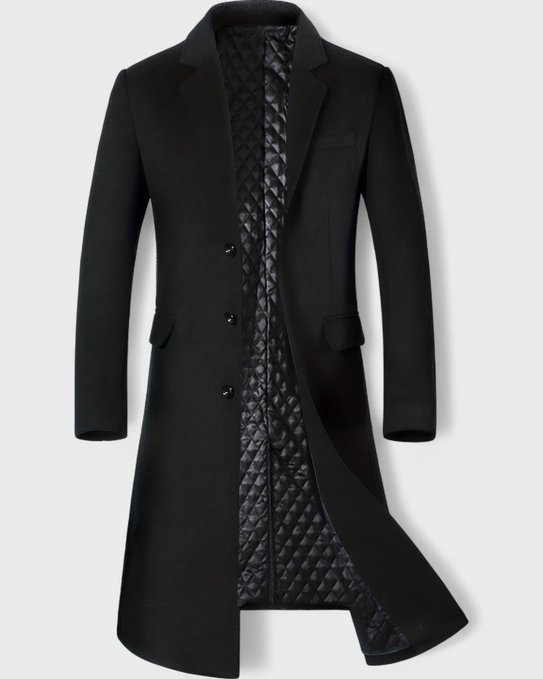 Alain | Manteau long à revers en laine mélangée