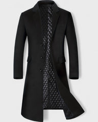 Alain | Manteau long à revers en laine mélangée