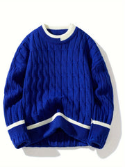 Victor | Pull Torsadé à Col Rond avec Finitions Contrastées