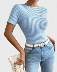 Marie | T-shirt tricoté côtelé