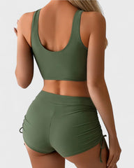 Fabienne | Bikini avec short et haut cache-cœur