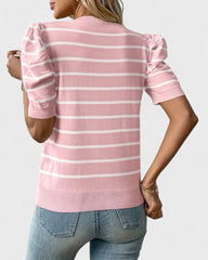 Solène | Chemise rayée à manches bouffantes