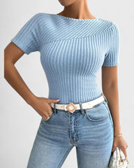 Marie | T-shirt tricoté côtelé