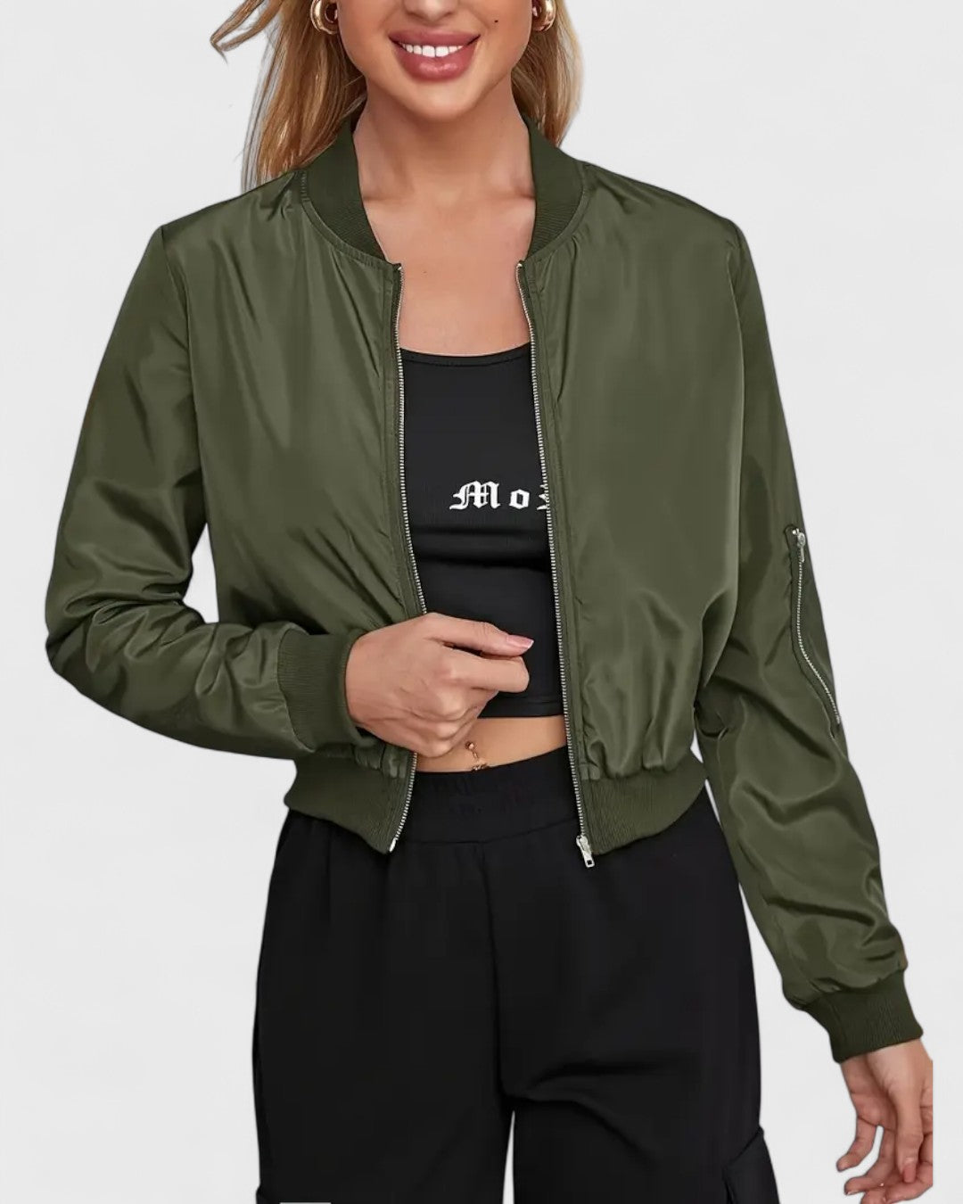 Chantal | Veste femme à manches longues avec fermeture éclair