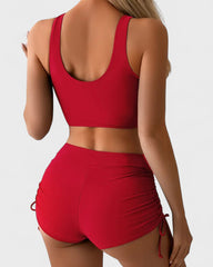 Fabienne | Bikini avec short et haut cache-cœur