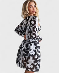 Mathilde | Bikini 3 pièces avec housse à motif tropical