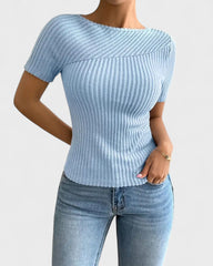 Marie | T-shirt tricoté côtelé