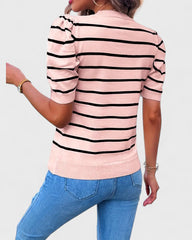 Solène | Chemise rayée à manches bouffantes