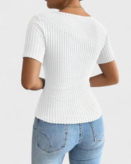 Marie | T-shirt tricoté côtelé