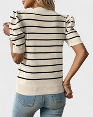 Solène | Chemise rayée à manches bouffantes