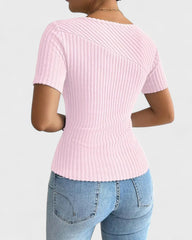 Marie | T-shirt tricoté côtelé