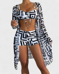 Adèle | Ensemble de plage 3 pièces géométrique